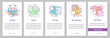 © IMG visuals icons - Biology branches onboarding mobile app page screen with linear c
