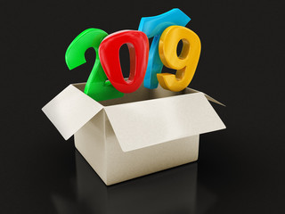 Poster - Open package with 2019. Image with clipping path