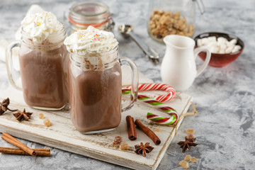 Hot chocolate with whipped cream