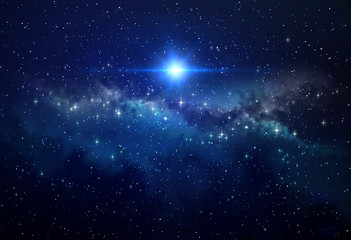 Wall Mural - bright star in deep space - stellar explosion