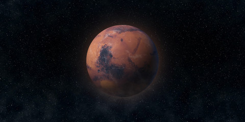 Wall Mural - Red planet Mars. Astronomy and science concept. Elements of this image furnished by NASA
