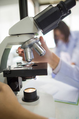 Poster - microscope in laboratory