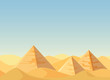 Egypt Pyramids desert landscape cartoon flat vector Illustration.
