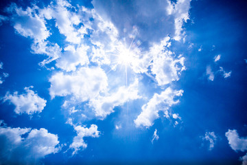 Wall Mural - Beautiful Sky and Cloud for use wallpaper or background.blue sky background with tiny clouds.light clouds in the blue sky.