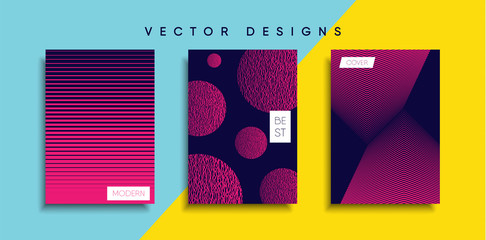 Vector cover designs. Future Poster template. Smartphone modern background set.