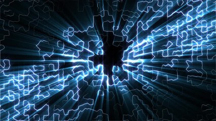 Fototapete - Flowers Line Data Communication Flow Technology Futuristic Element