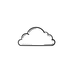 Wall Mural - Cloud hand drawn outline doodle icon. Cloud computing and technology, database and storage, download concept. Vector sketch illustration for print, web, mobile and infographics on white background.