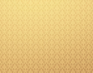 Wall Mural - gold wallpaper with damask pattern