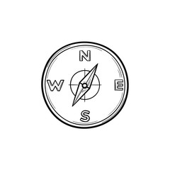 Sticker - Compass hand drawn outline doodle icon