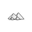 Egypt pyramids hand drawn outline doodle icon. Antient monument and tourism, history landmark concept. Vector sketch illustration for print, web, mobile and infographics on white background.