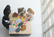 © saksit - Top view of business team people meeting conference discussion corporate in office