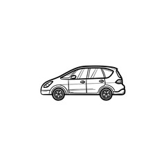 Aufkleber - car side view hand drawn outline doodle icon. transportation and automobile, drive and travel concep