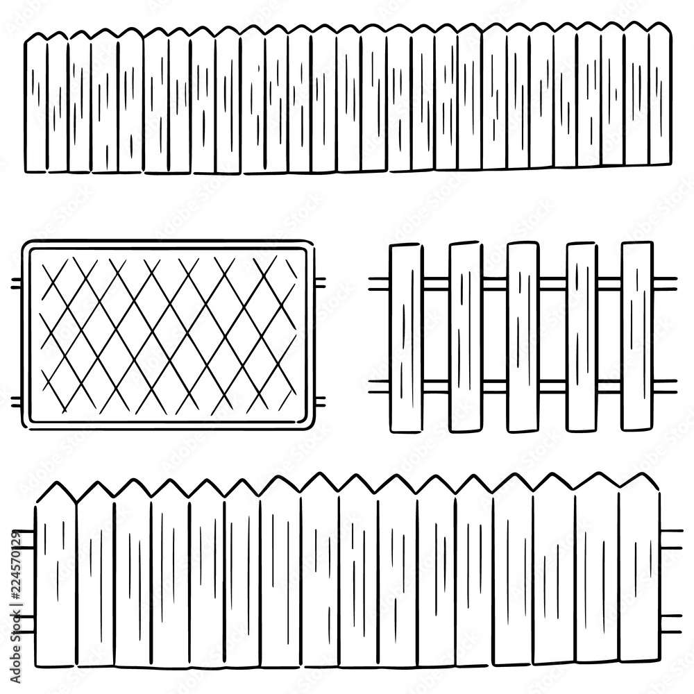 vector set of fence Stock Vector | Adobe Stock