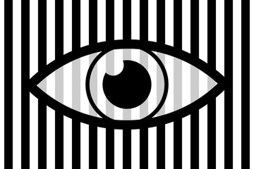 Sticker - Eye abstract background - black, gray and white vector pattern