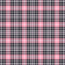 Pink Tartan Seamless Vector Patterns. Checkered Plaid Texture. Pink And Gray. Geometrical Simple Square Background For Fabric Textile Cloth, Clothing, Shirts Shorts Dress Blanket, Wrapping Design
