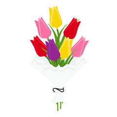 Wall Mural - Tulip flower bouquet