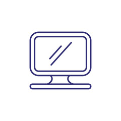 Poster - Computer line icon. Monitor, display, screen, pc. Office equipment concept. Can be used for topics like workplace, technology, desktop
