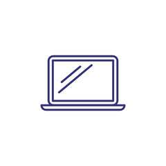 Poster - Laptop line icon. Computer, monitor, screen. Office equipment concept. Can be used for topics like workplace, technology, desktop