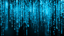 Digital Background Blue Matrix. Binary Computer Code. Hacker Concept. 3d Rendering