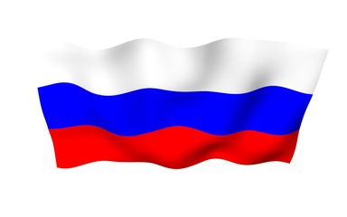 Waving flag of the Russian Federation. The National. State symbol of the Russia. 3D illustration