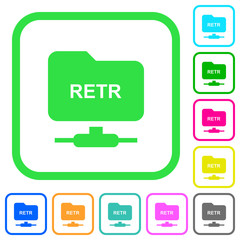 Poster - FTP retrieve file vivid colored flat icons