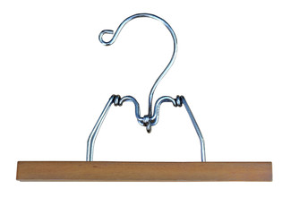 Wall Mural - Vintage 1960s metal hinged and wood clothes hanger. Isolated.