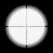 Sniper scope template, with measurement marks on isolated background. View through the sight of a hunting rifle. The concept of aiming, the search for the main goal.