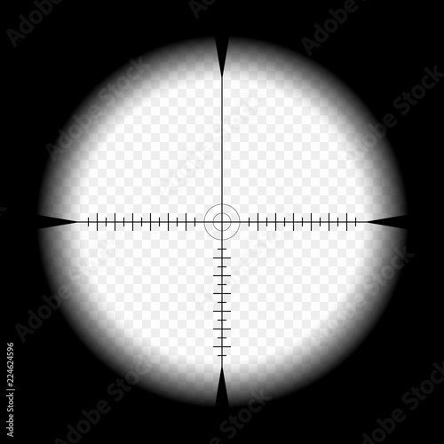 Fotografía Sniper scope template, with measurement marks on isolated background