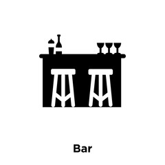 Canvas Print - bar icon vector isolated on white background, logo concept of bar sign on transparent background, black filled symbol icon