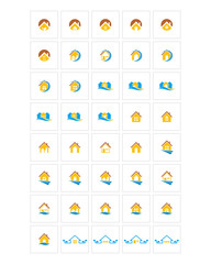 Canvas Print - house home icon image vector symbol logo set