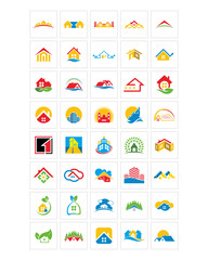 Canvas Print - house home icon image vector symbol logo set