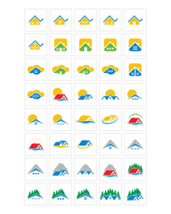 Canvas Print - house home icon image vector symbol logo set