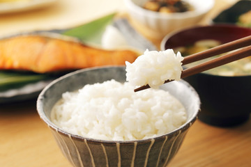 Poster - 日本のごはん　和食　Japanese foods(Typical Japanese breakfast)