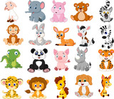 Fototapeta Fototapety na ścianę do pokoju dziecięcego - Cartoon animals collection set