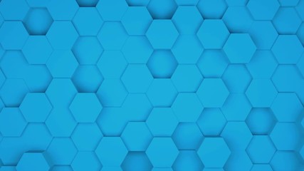 Aufkleber - Many abstract geometric hexagons as wave, optical Illusion, computer generated 3D rendering backdrop