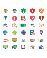 Sticker - computer shield icon set image vector icon logo symbol set