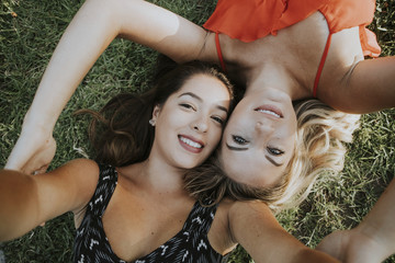 Wall Mural - Lesbian couple taking a selfie