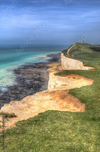 Fotografie, Obraz Beautiful English south coast between Beachy Head and Seven Sisters in hdr