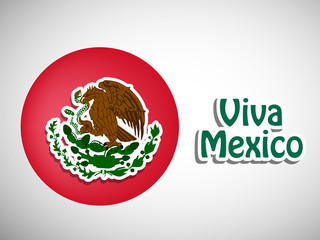 Sticker - illustration of elements of Mexico Independence Day Background. Mexico map in Mexico flag background with Viva Mexico text on the occasion of Mexico Independence Day
