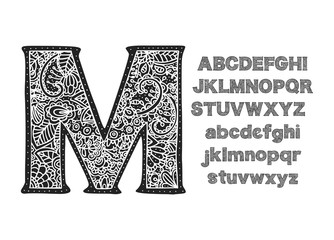 Wall Mural - ornate decorative vector font. monogram letters.