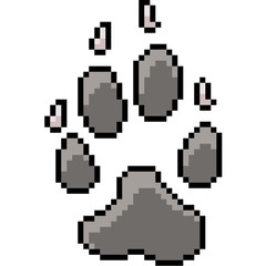 Sticker - vector pixel art animal paw