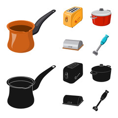 Isolated object of kitchen and cook icon. Collection of kitchen and appliance stock symbol for web.