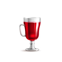 Vector Realistic 3d Mulled Wine Glass Isolated
