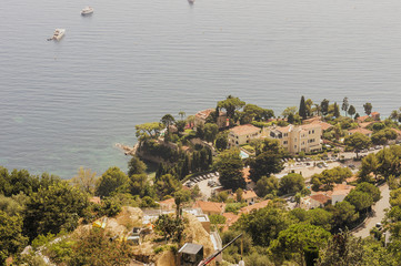 Wall Mural - Panoramic view of the gulf of Cabbé Cap Martin and Montecarlo Principality of Monaco