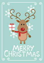 Christmas Cards With Christmas Trees, Santa, Snowflakes, Polar Bear And Reindeer. Vector Illustration