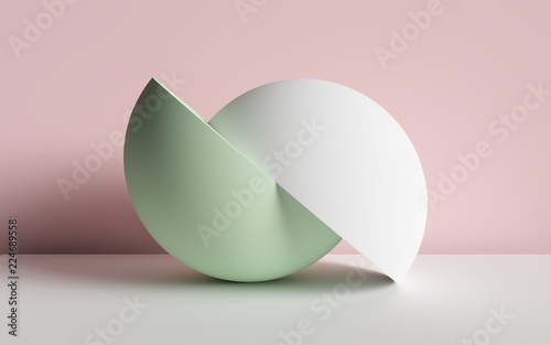 3d render, abstract background, primitive geometric shapes, pastel color pale...