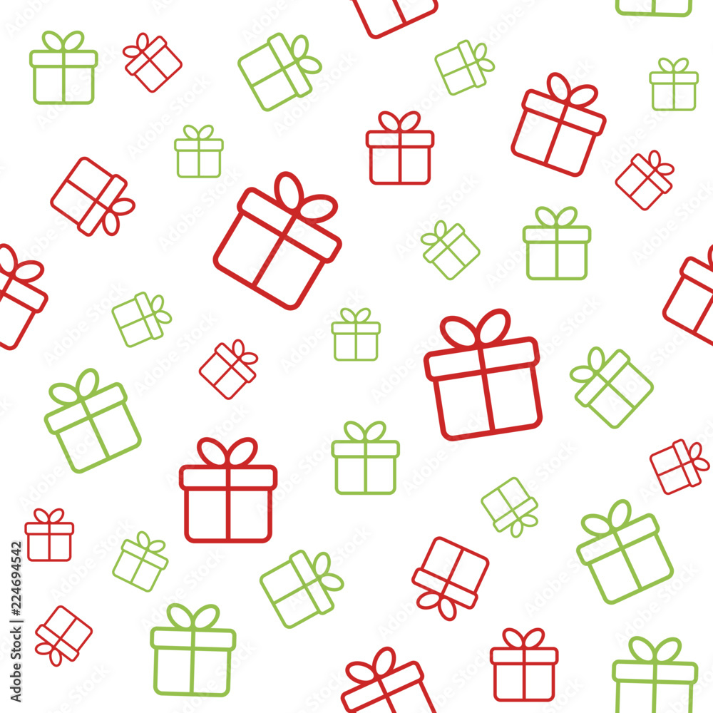 Christmas seamless vector pattern with gift boxes Stock Vector | Adobe ...