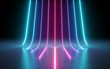 3d render, abstract minimal background, glowing lines, cyber, chart, pink blue neon lights, ultraviolet spectrum, laser show