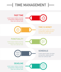 Wall Mural - Time Management Infographic Icons