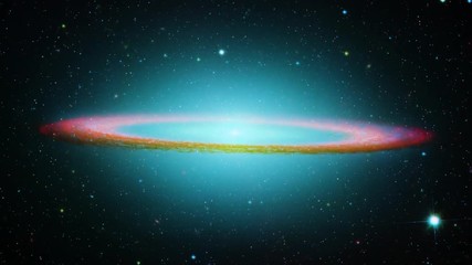 Wall Mural - Sombrero galaxy rotating over star field outer space. Contain public domain image by NASA
